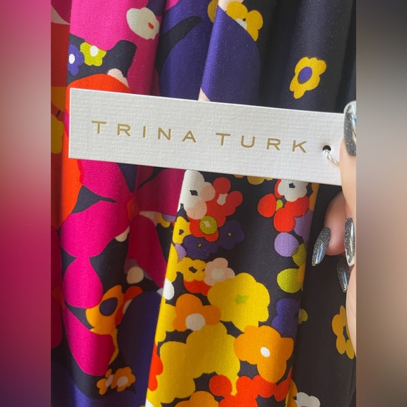 NWT Trina Turk Watercolor Halter Dress Size 0 - Picture 7 of 7